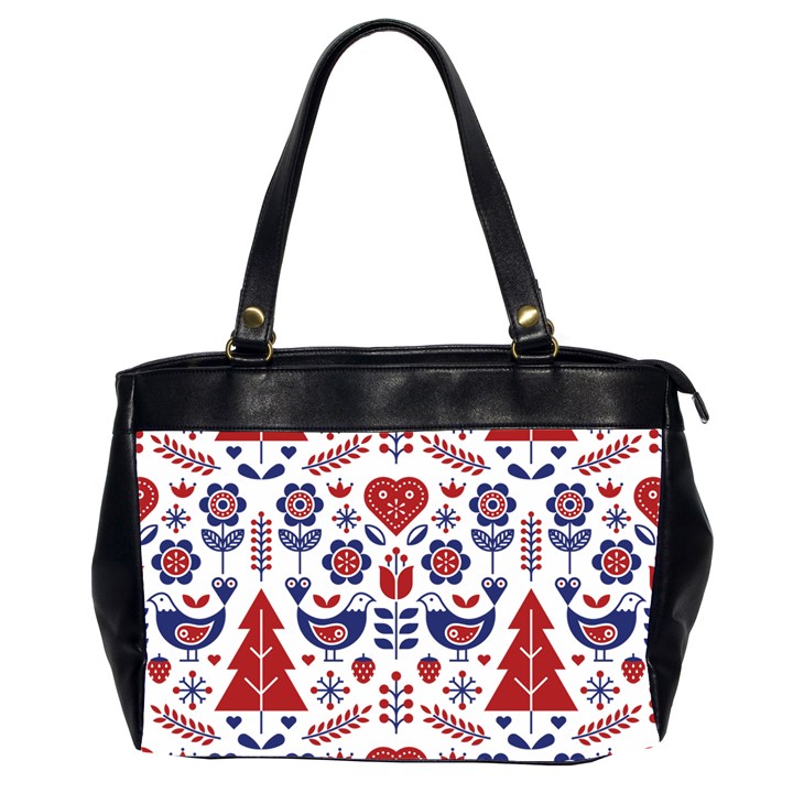 Scandinavian Folk Seamless Pattern Oversize Office Handbag (2 Sides)