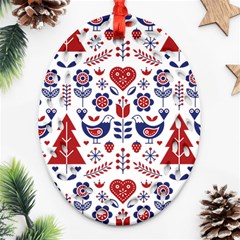 Scandinavian Folk Seamless Pattern Ornament (oval Filigree)