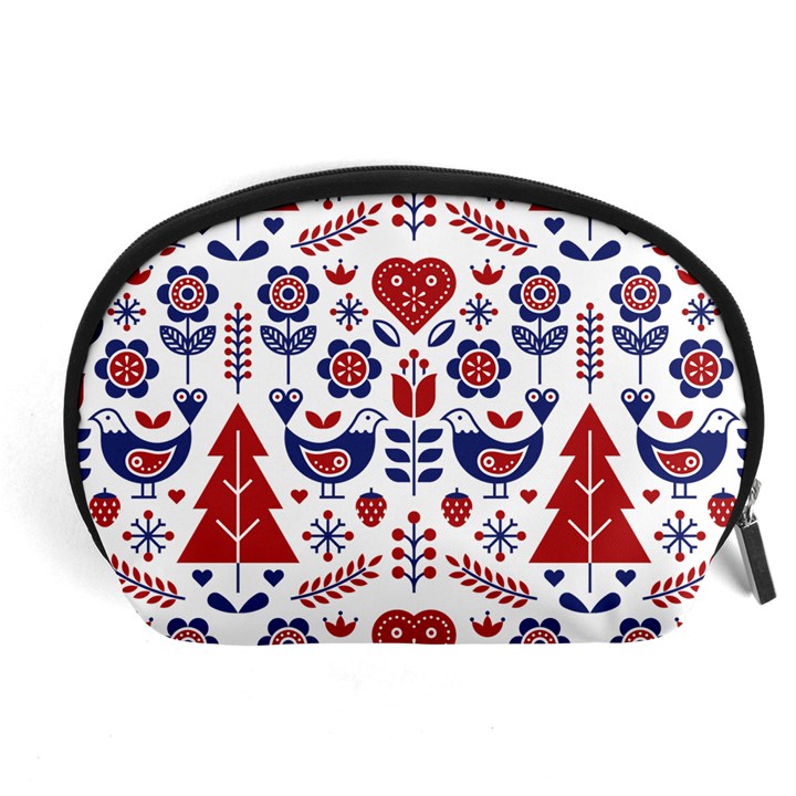 Scandinavian Folk Seamless Pattern Accessory Pouch (Large)