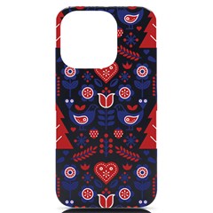 Scandinavian Folk Seamless Pattern Iphone 14 Pro Black Uv Print Case by Grandong