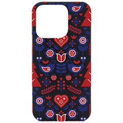 Scandinavian Folk Seamless Pattern Iphone 15 Pro Black Uv Print Pc Hardshell Case by Grandong