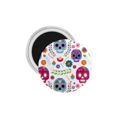 Mexican Floral With Skull Seamless Pattern 1 75  Magnets by Grandong