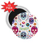 Mexican Floral With Skull Seamless Pattern 2.25  Magnets (10 pack)  Front