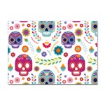 Mexican Floral With Skull Seamless Pattern Sticker A4 (10 pack) Front