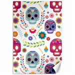 Mexican Floral With Skull Seamless Pattern Canvas 24  x 36  23.35 x34.74  Canvas - 1