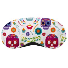 Mexican Floral With Skull Seamless Pattern Sleep Mask by Grandong