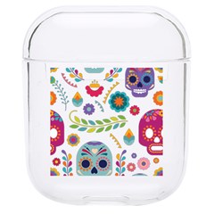 Mexican Floral With Skull Seamless Pattern Hard Pc Airpods 1/2 Case by Grandong