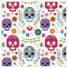 Mexican Floral With Skull Seamless Pattern Lightweight Scarf  by Grandong