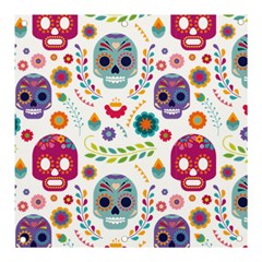 Mexican Floral With Skull Seamless Pattern Banner And Sign 3  X 3  by Grandong