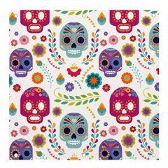 Mexican Floral With Skull Seamless Pattern Banner And Sign 4  X 4  by Grandong