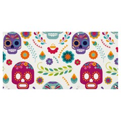 Mexican Floral With Skull Seamless Pattern Banner And Sign 8  X 4  by Grandong