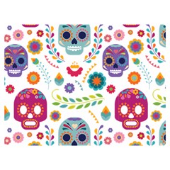 Mexican Floral With Skull Seamless Pattern Premium Plush Fleece Blanket (extra Small) by Grandong