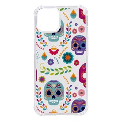 Mexican Floral With Skull Seamless Pattern Iphone 14 Tpu Uv Print Case by Grandong