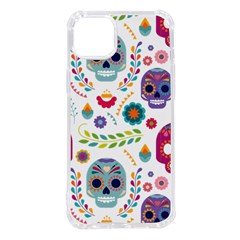 Mexican Floral With Skull Seamless Pattern Iphone 14 Plus Tpu Uv Print Case by Grandong