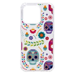 Mexican Floral With Skull Seamless Pattern Iphone 14 Pro Tpu Uv Print Case by Grandong