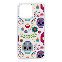 Mexican Floral With Skull Seamless Pattern Iphone 14 Pro Max Tpu Uv Print Case by Grandong