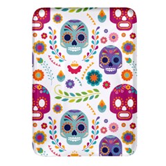 Mexican Floral With Skull Seamless Pattern Rectangular Glass Fridge Magnet (4 Pack) by Grandong