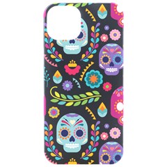 Mexican Floral With Skull Seamless Pattern Iphone 15 Pro Black Uv Print Pc Hardshell Case by Grandong