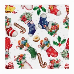 Christmas Socks Gloves Candy Cane Stocking Seamless Medium Glasses Cloth