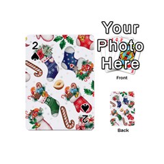 Christmas Socks Gloves Candy Cane Stocking Seamless Playing Cards 54 Designs (mini)