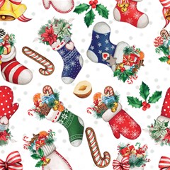 Christmas Socks Gloves Candy Cane Stocking Seamless Play Mat (rectangle)