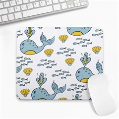 Whale Cartoon Whale Seamless Cartoon Character Animals Leaf Large Mousepad by Grandong