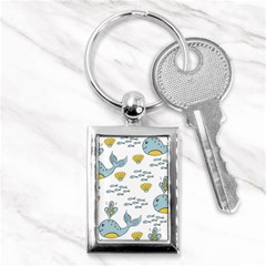 Whale Cartoon Whale Seamless Cartoon Character Animals Leaf Key Chain (rectangle) by Grandong