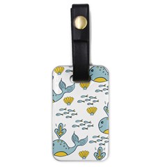 Whale Cartoon Whale Seamless Cartoon Character Animals Leaf Luggage Tag (one Side) by Grandong