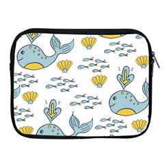 Whale Cartoon Whale Seamless Cartoon Character Animals Leaf Apple Ipad 2/3/4 Zipper Cases by Grandong