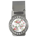 Floral Elements Peony Chinese Rose Money Clips (CZ)  Front