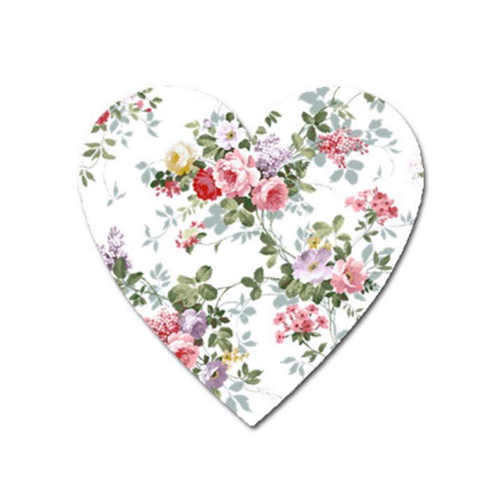 Floral Elements Peony Chinese Rose Heart Magnet