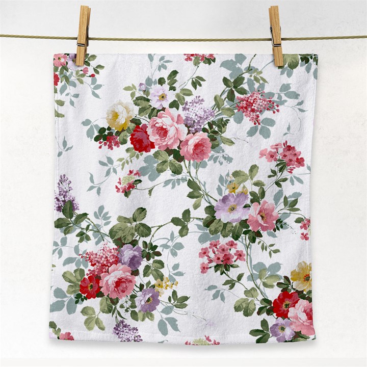 Floral Elements Peony Chinese Rose Face Towel