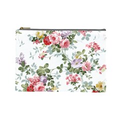 Floral Elements Peony Chinese Rose Cosmetic Bag (large)