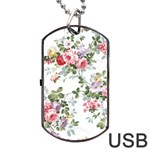 Floral Elements Peony Chinese Rose Dog Tag USB Flash (Two Sides) Back