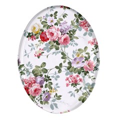 Floral Elements Peony Chinese Rose Oval Glass Fridge Magnet (4 Pack) by Grandong