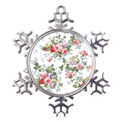 Floral Elements Peony Chinese Rose Metal Large Snowflake Ornament