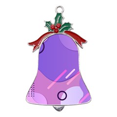 Colorful Labstract Wallpaper Theme Metal Holly Leaf Bell Ornament