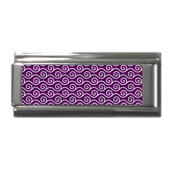 Violet White Pattern Superlink Italian Charm (9mm)