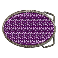 Violet White Pattern Belt Buckles