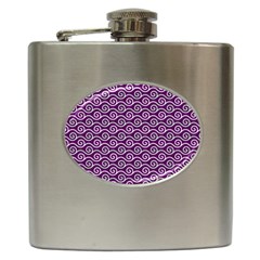 Violet White Pattern Hip Flask (6 Oz) by ytdream