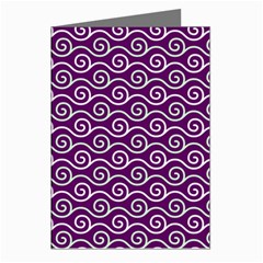 Violet White Pattern Greeting Cards (pkg Of 8)