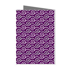 Violet White Pattern Mini Greeting Cards (pkg Of 8)