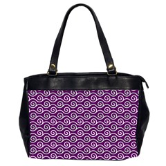 Violet White Pattern Oversize Office Handbag (2 Sides) by ytdream