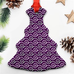 Violet White Pattern Ornament (christmas Tree) 