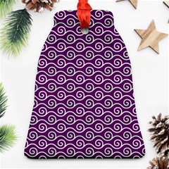 Violet White Pattern Bell Ornament (two Sides)