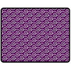 Violet White Pattern Two Sides Fleece Blanket (medium) by ytdream