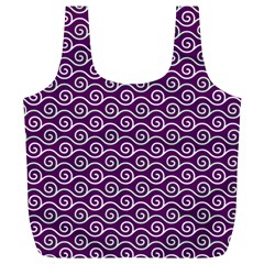 Violet White Pattern Full Print Recycle Bag (xl) by ytdream