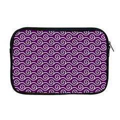 Violet White Pattern Apple Macbook Pro 17  Zipper Case by ytdream