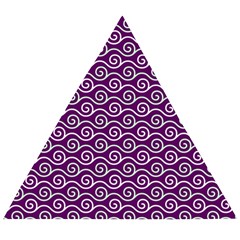 Violet White Pattern Wooden Puzzle Triangle by ytdream