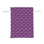 Violet White Pattern Lightweight Drawstring Pouch (M) Back